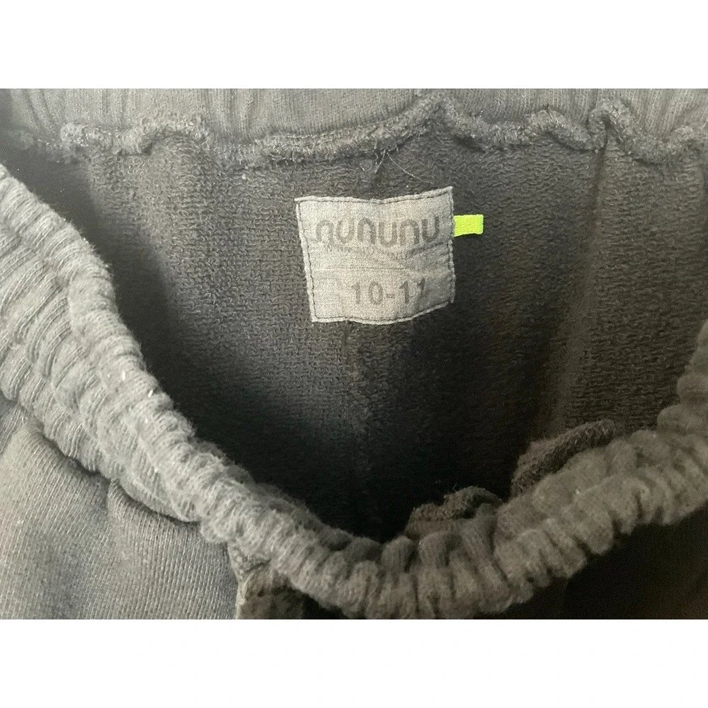 Nununu Kids Black Fleece Sweatpants Joggers Size 10-11Y Cozy Winter Holiday Ski